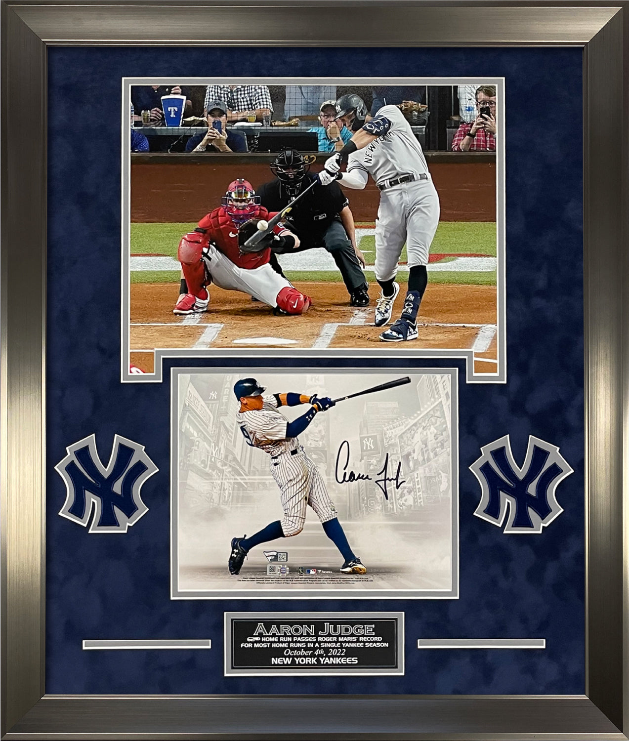 Aaron Judge Autograph Photo 62nd Homerun Collage 23x27 Fanatics Authentication