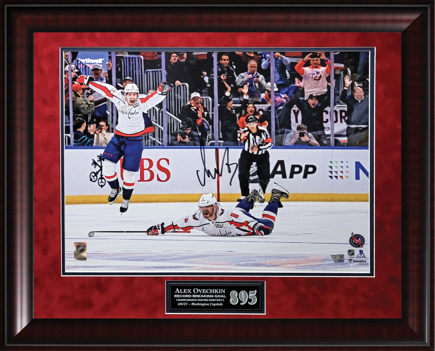 Alex Ovechkin Autograph Photo Record Goal 895 Celebration 23x27 Fanatics Authentication