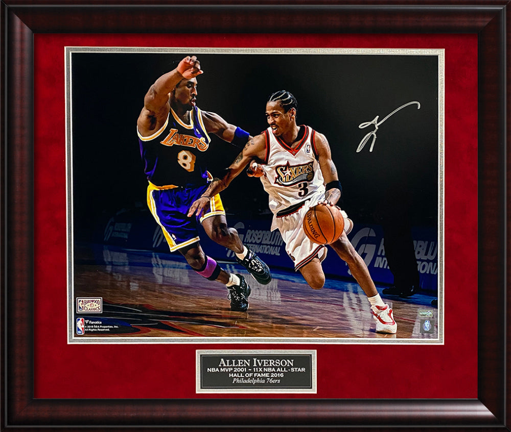 Allen Iverson Autograph Photo Dribble 23x27 New England Picture Authentication