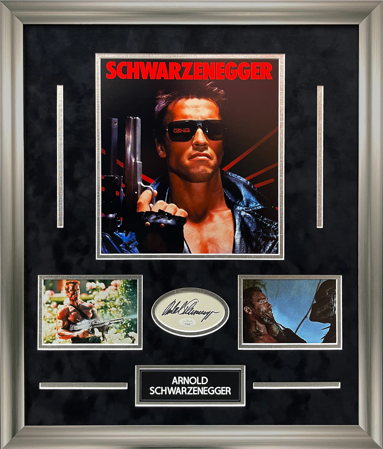 Arnold Schwarzenegger Autograph Cut Signature Collage 23x27
