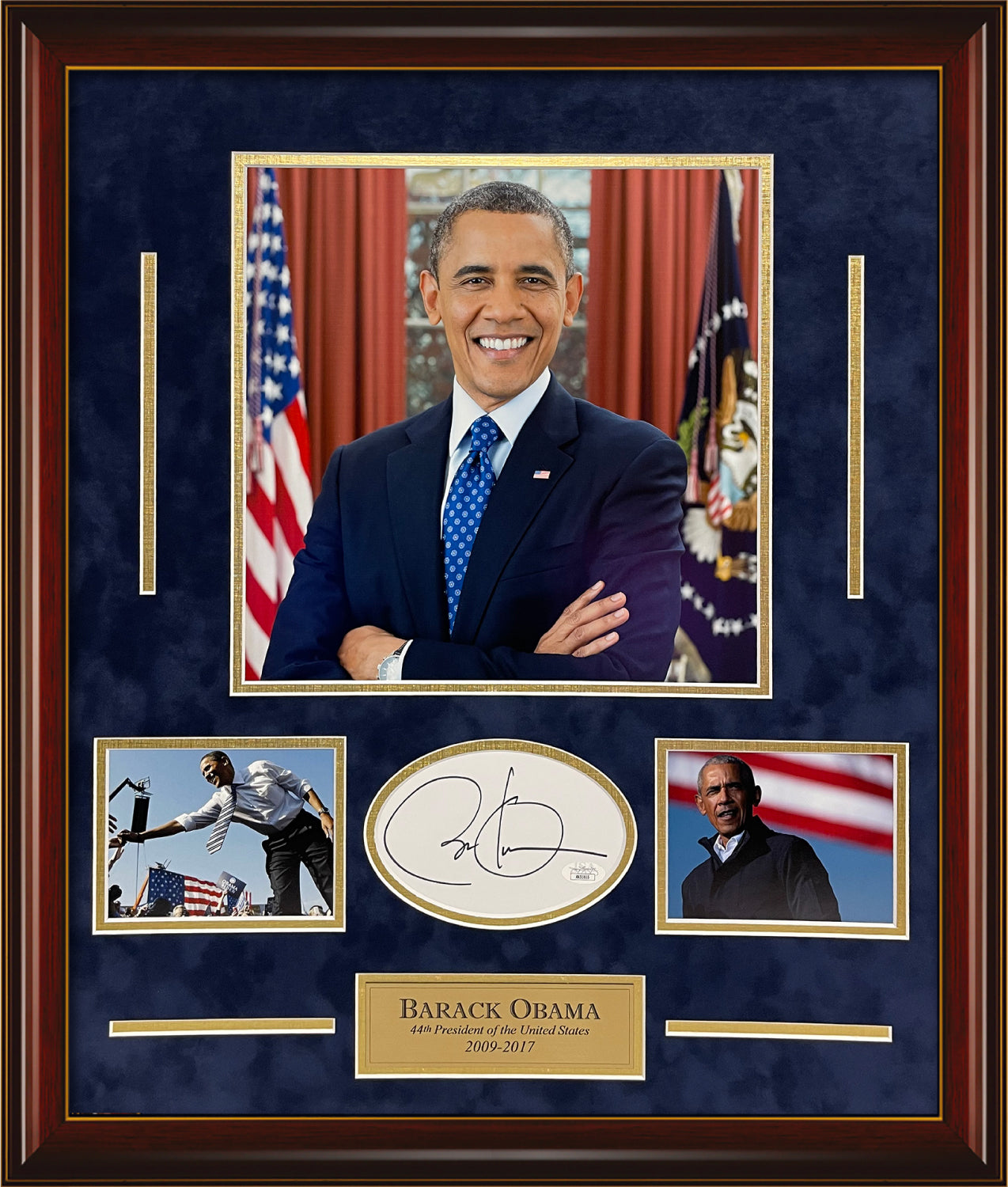 Barack Obama Autograph President Photo Collage 23x27 JSA Authentication