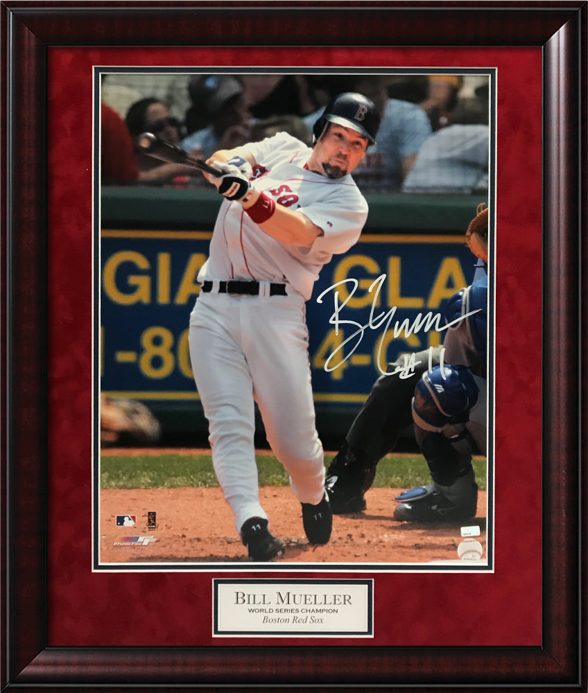 Bill Mueller Autograph Photo Swing 23x27 New England Picture Authentication