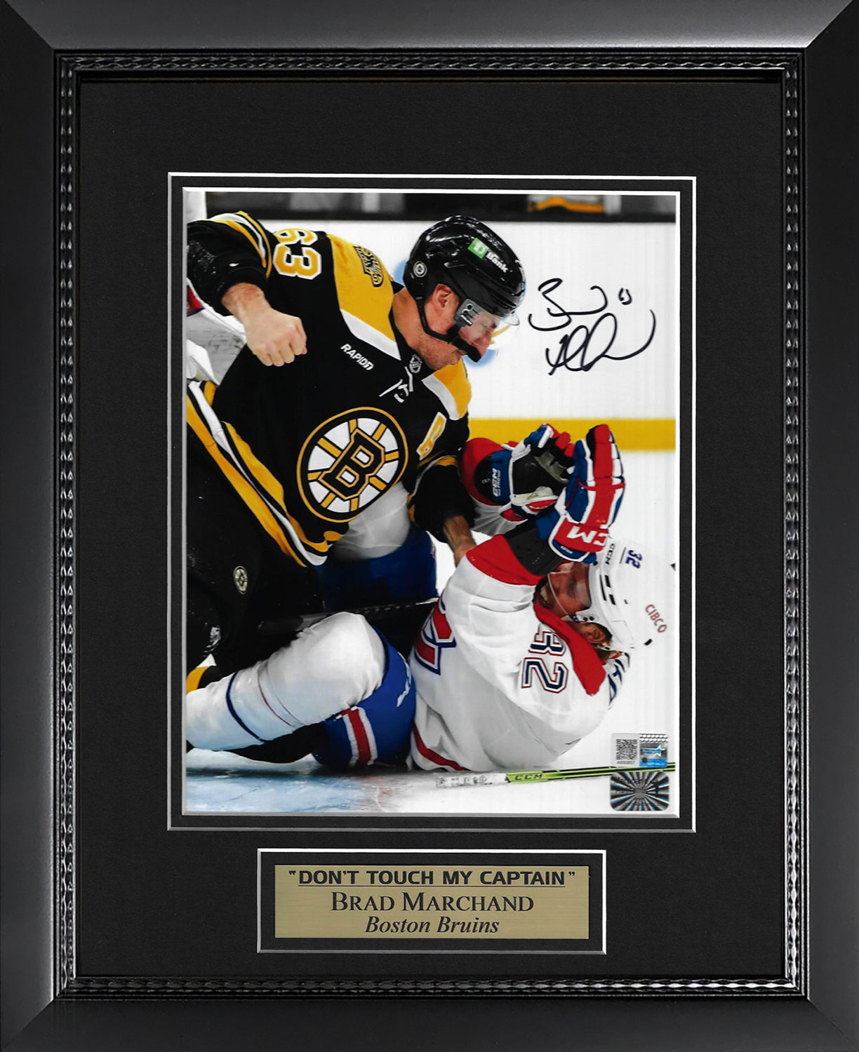 Brad Marchand Autograph Photo Don't Touch My Captain 11x14