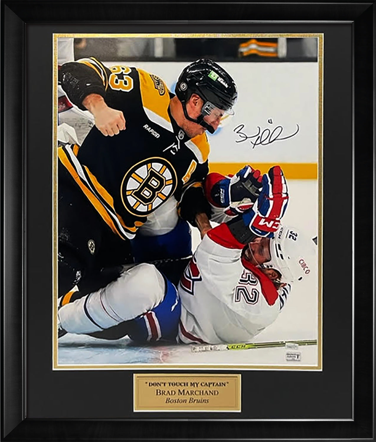 Brad Marchand Autograph Photo Don't Touch My Captain 23x27 New England Picture Authentication