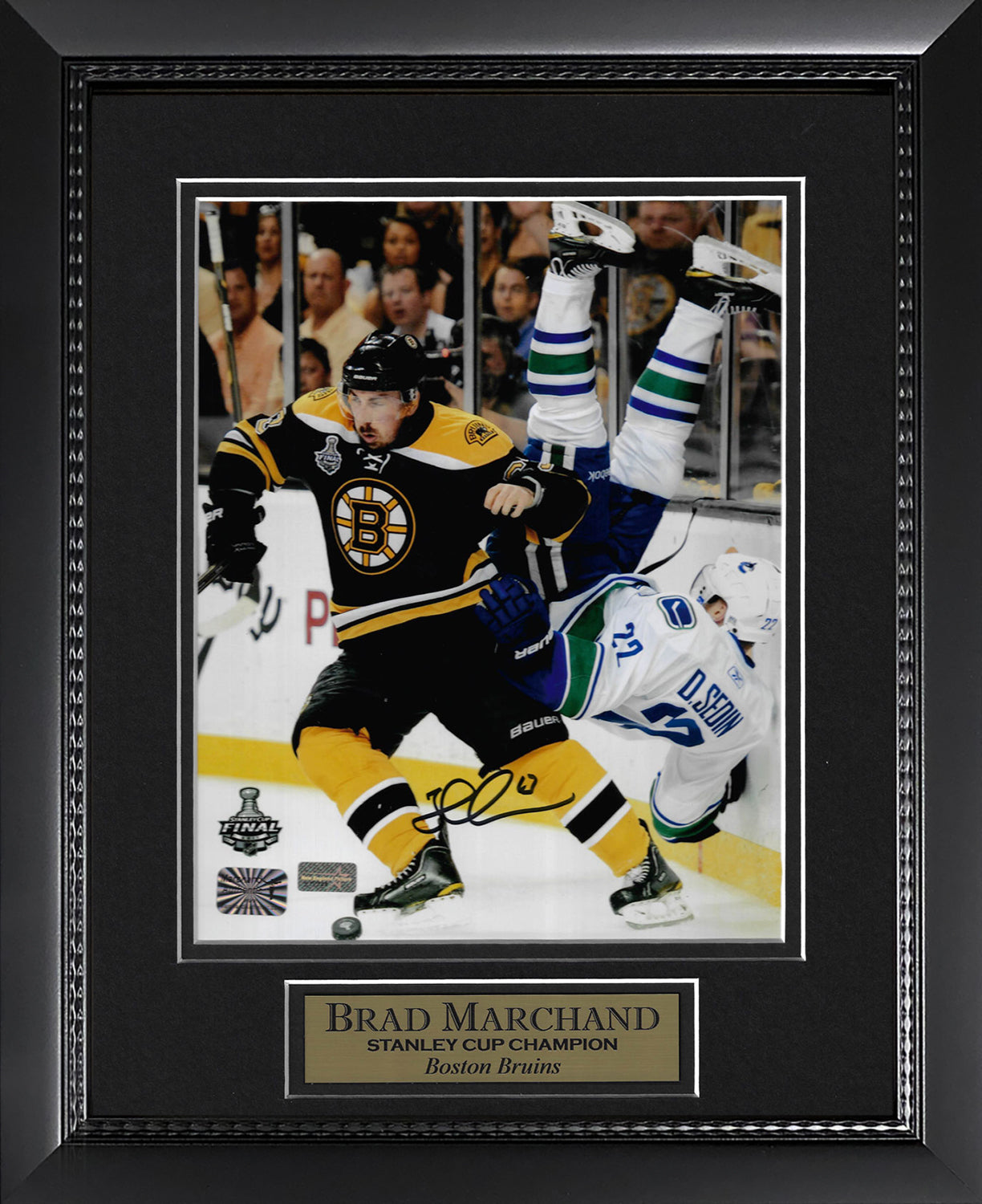 Brad Marchand Autograph Photo Flip Sedin 11x14