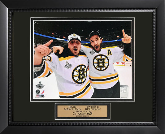 Brad Marchand, Patrice Bergeron Photograph - Stanley Cup Champions - Boston Bruins - Framed 13x16
