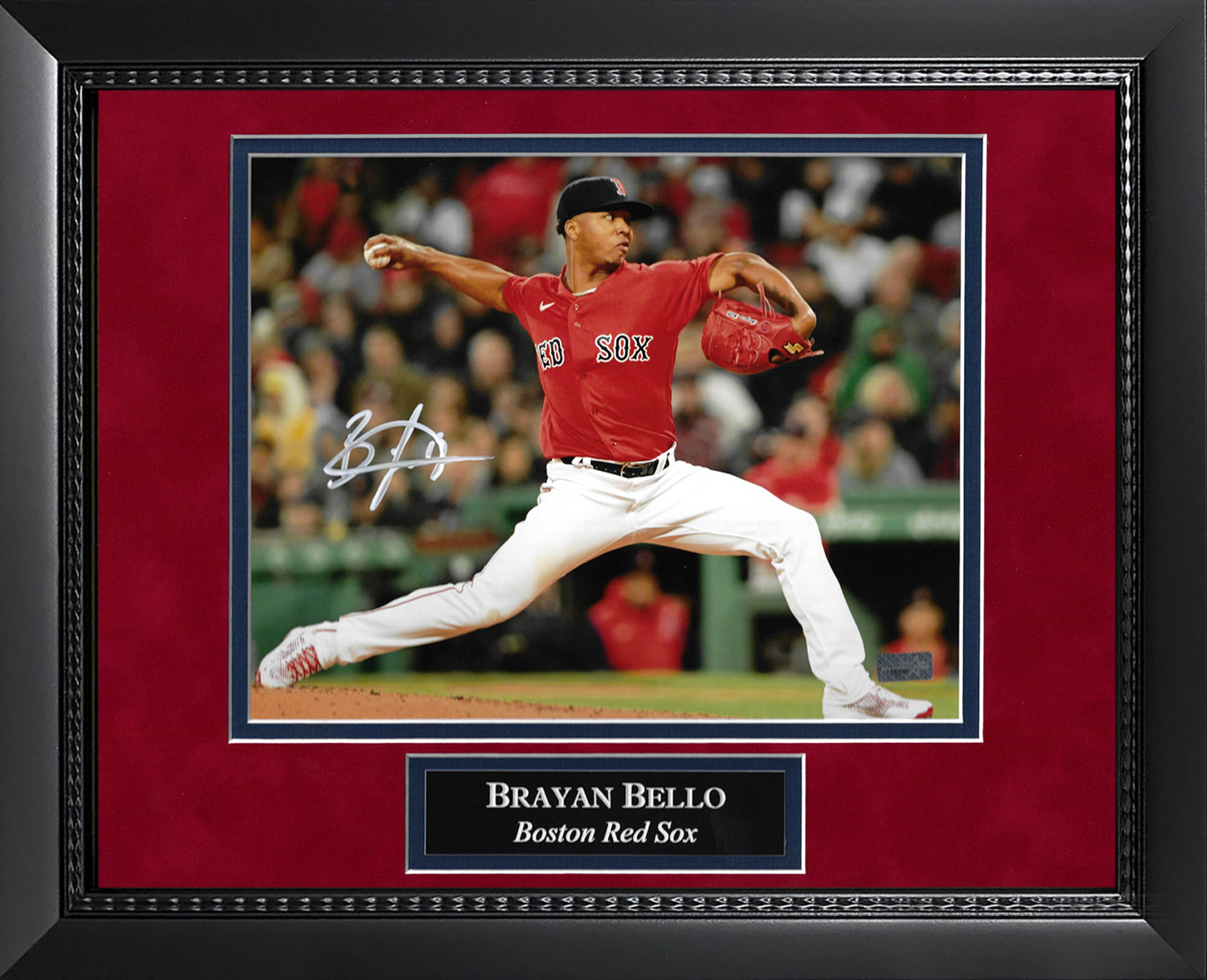 Brayan Bello Autograph Photo Pitch Red Uniform 11x14