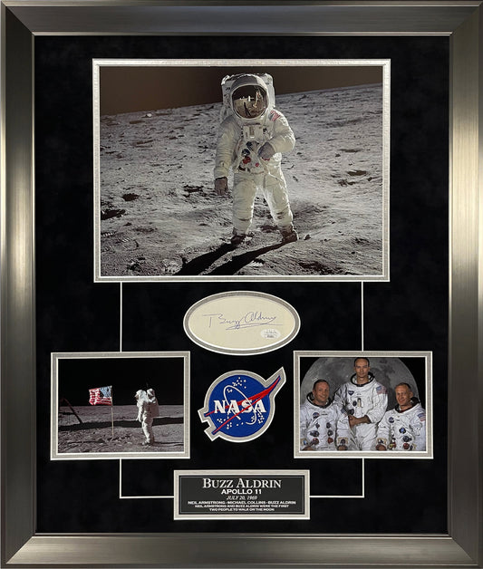 Buzz Aldrin Autograph Collage 23x27 JSA Authentication