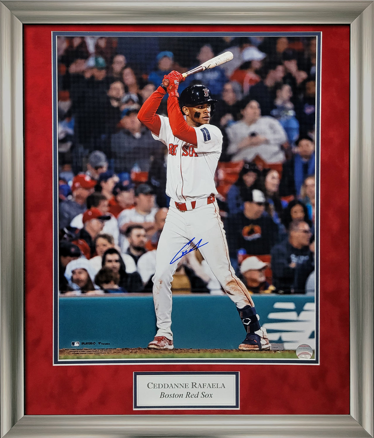Ceddanne Rafaela Autograph Photo At Bat 23x27 New England Picture Authentication