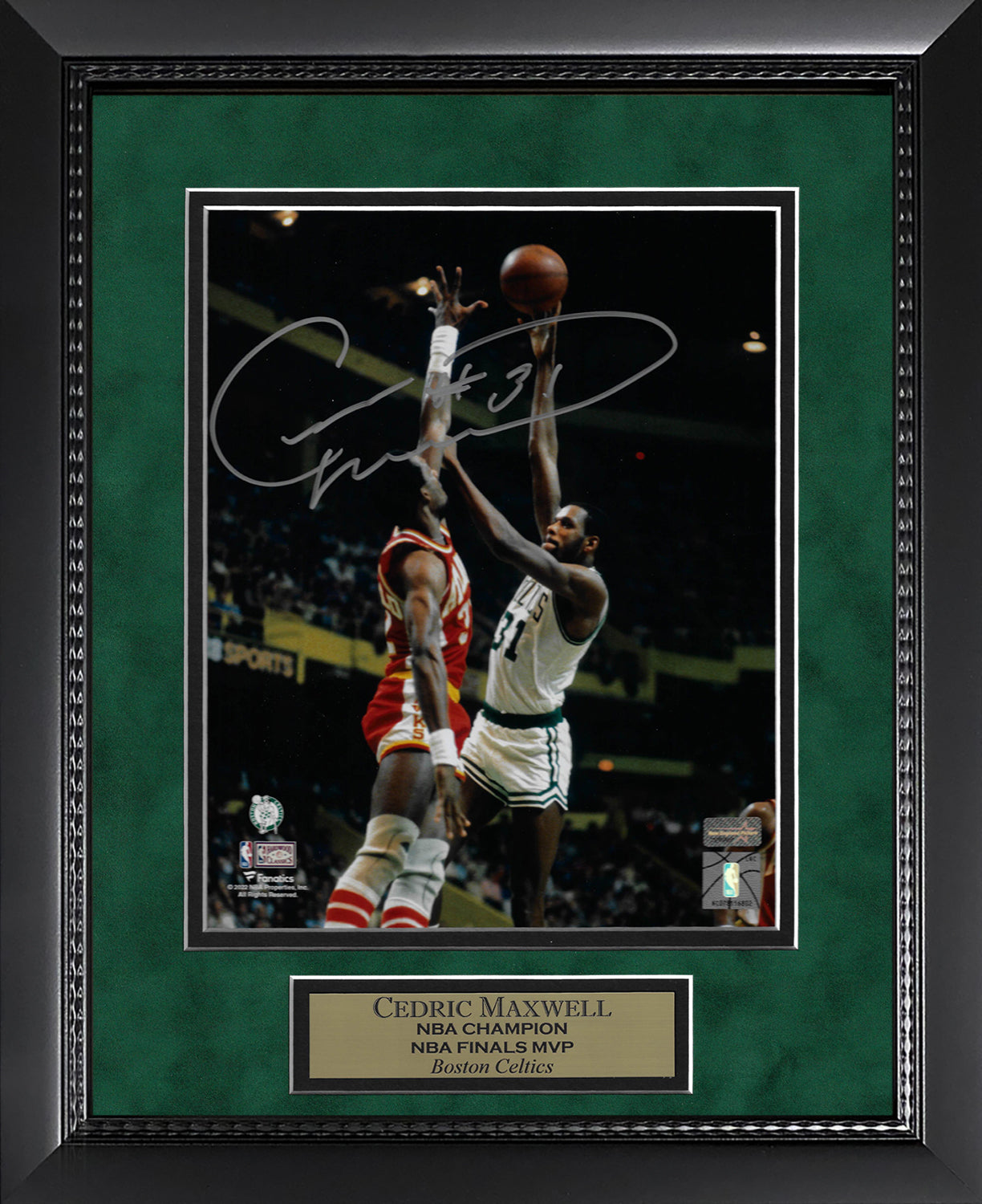 Cedric Maxwell Autograph 8x10 Photo - Boston Celtics - Framed 13x16 - New England Picture Authentication