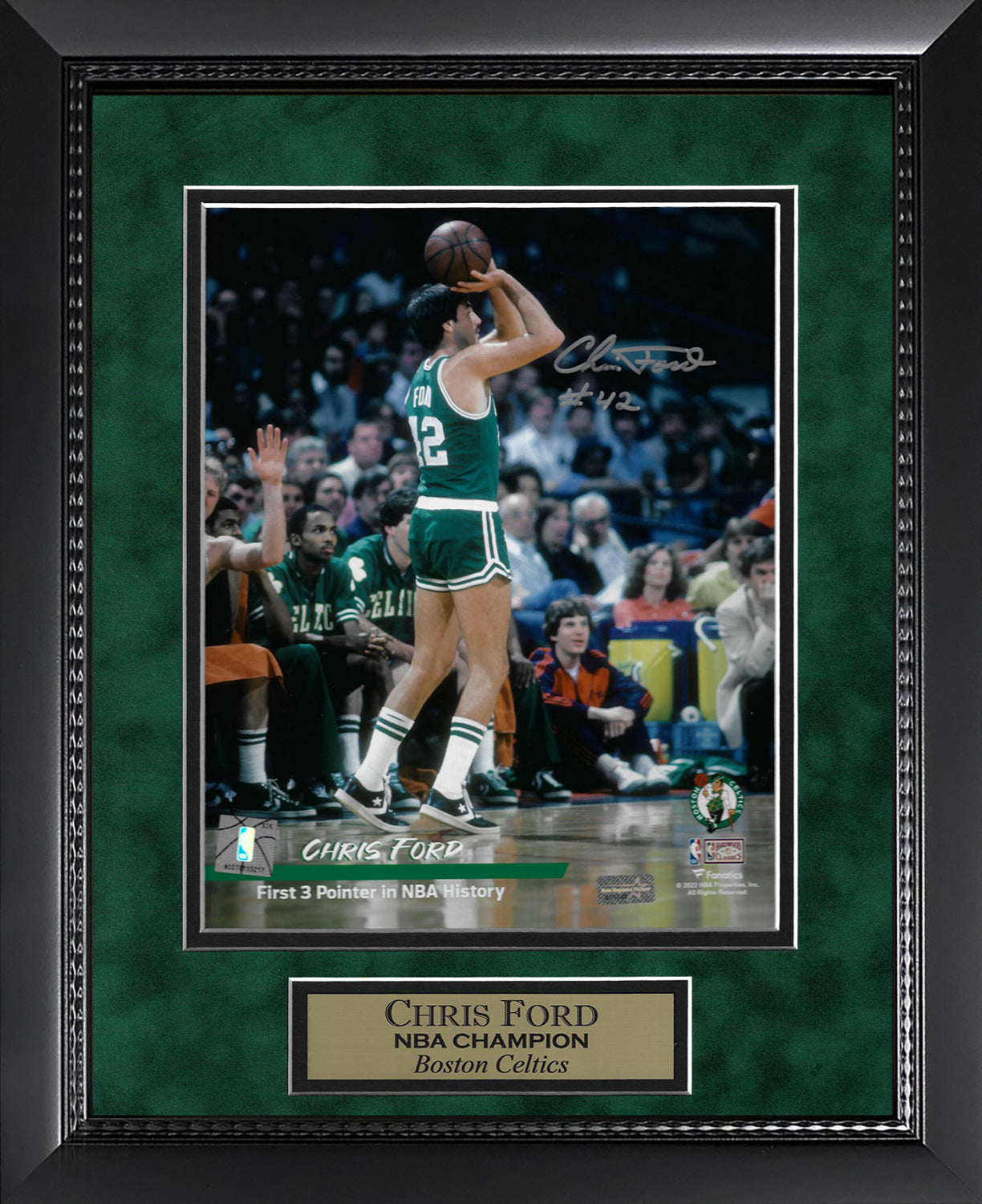 Chris Ford Autograph 8x10 Photo - Boston Celtics - Framed 13x16 - New England Picture Authentication
