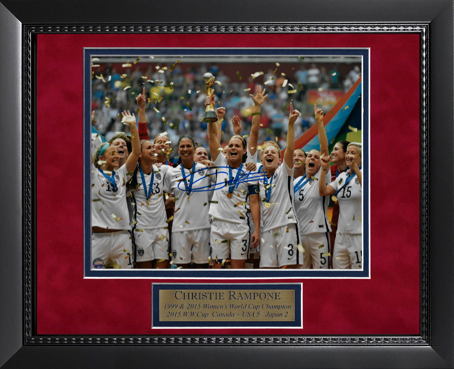 Christie Rampone Autograph Photo 2015 USA Women's World Cup Champion 11x14