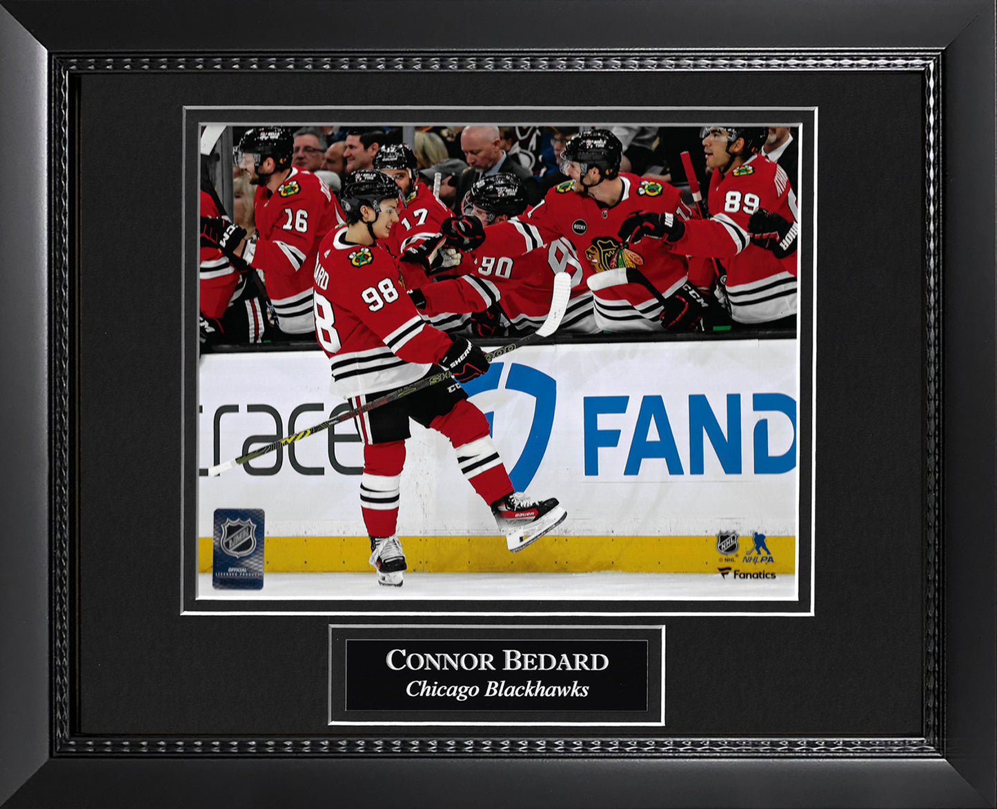 Connor Bedard Photo 1st NHL Goal Celebration 11x14