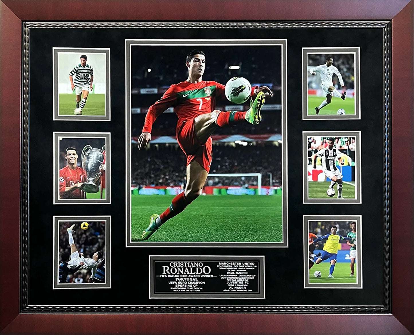Cristiano Ronaldo Photographs - Career Collage - Framed 18x22