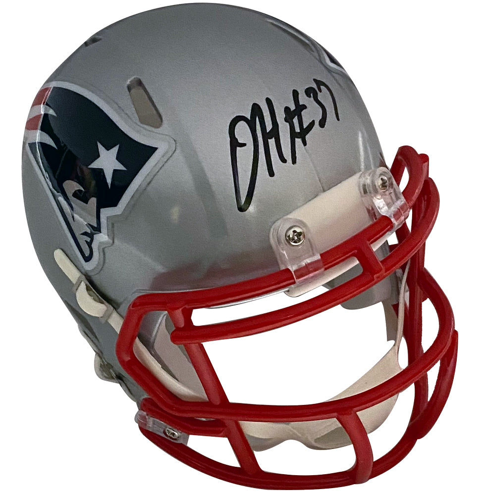 Damien Harris Autograph Mini Helmet Speed