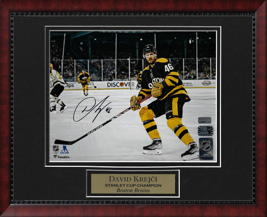 David Krejci Autograph Photo Winter Classic 2023 11x14