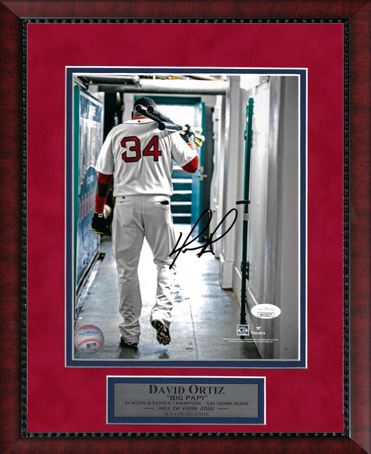 David Ortiz Autograph Photo Tunnel Walk 11x14