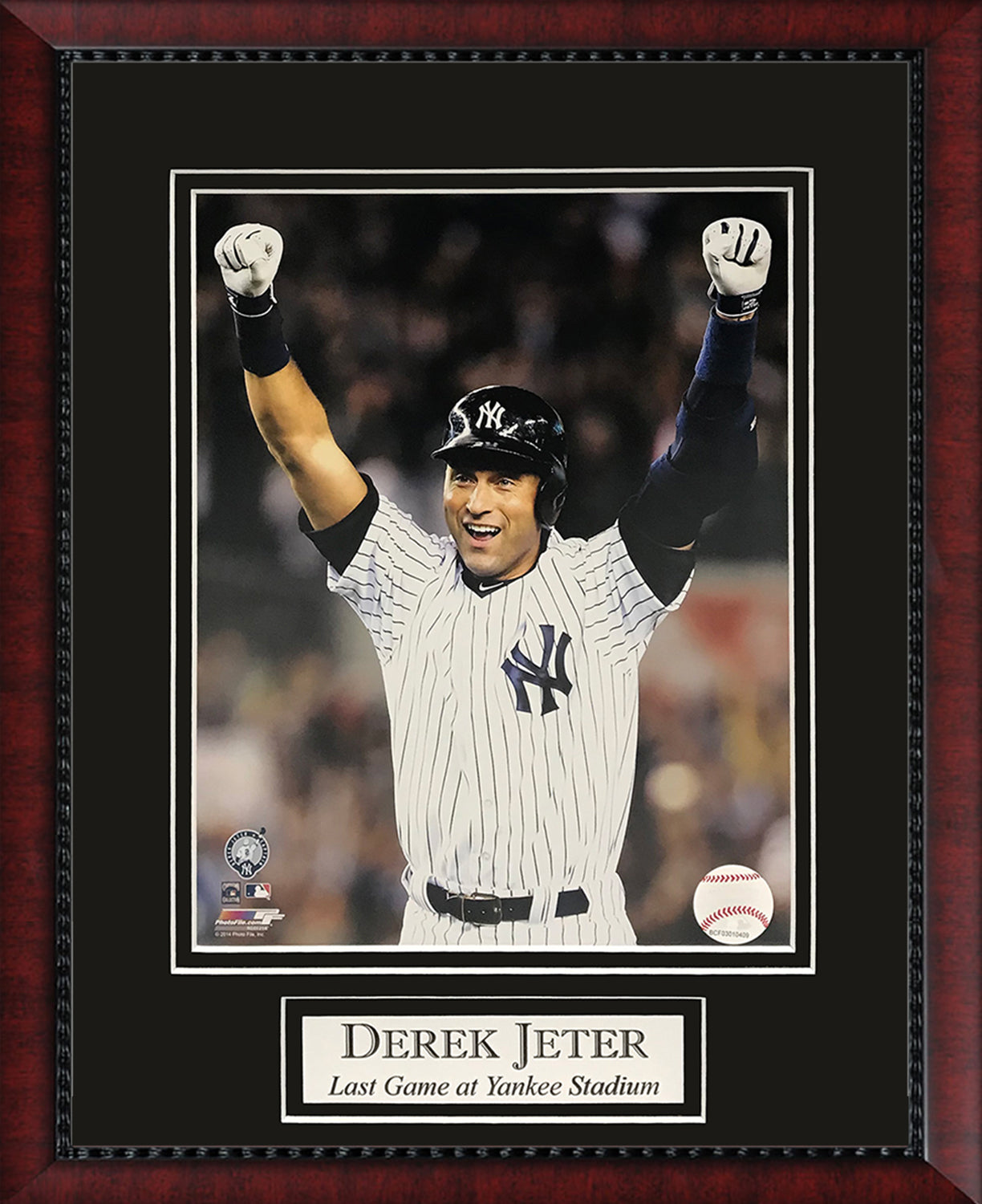 Derek Jeter Photo Arms Up Celebrate 11x14