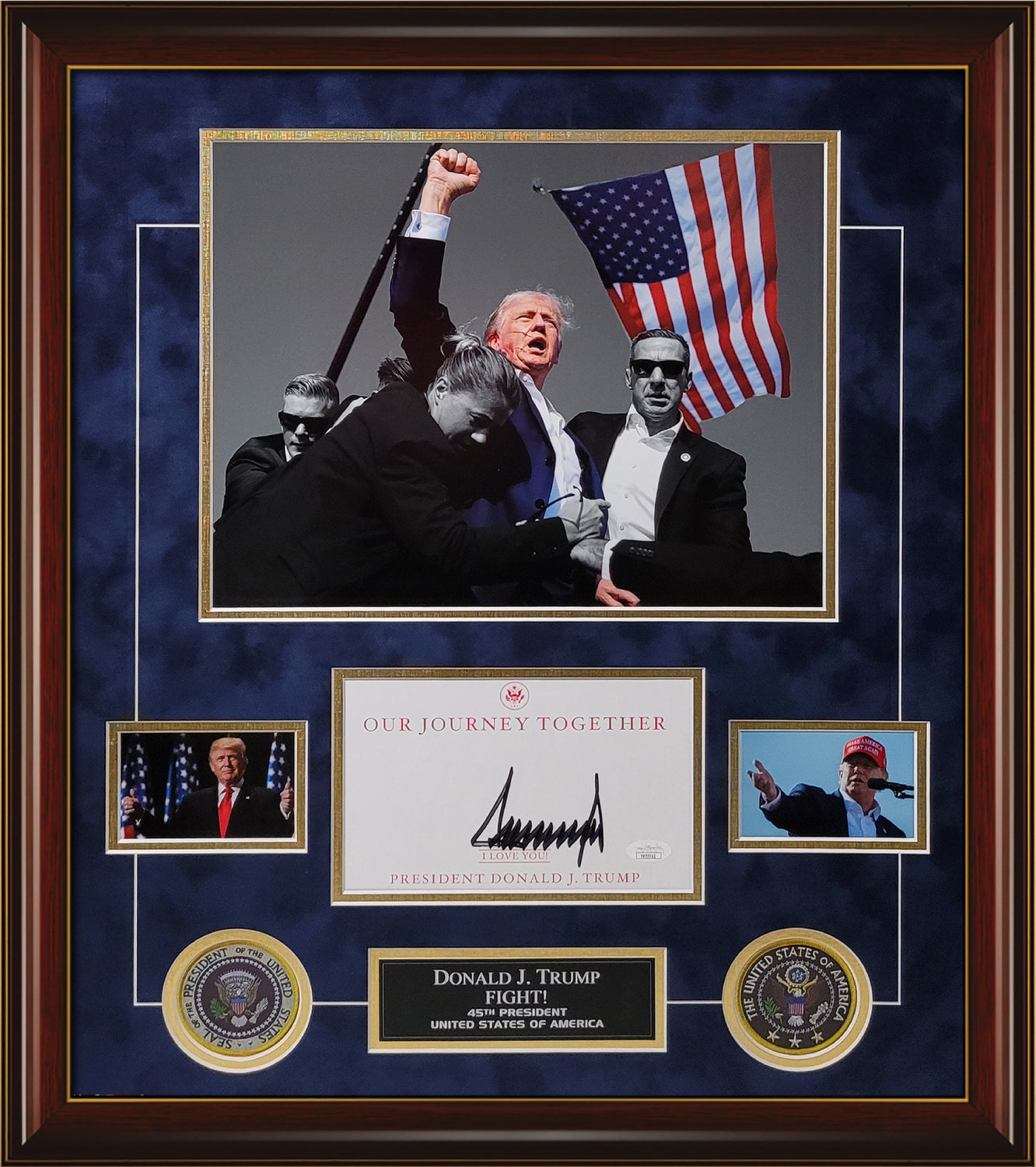 Donald Trump Autograph President Photo Collage 23x27 JSA Authentication