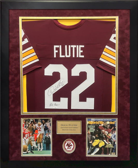 Doug Flutie Autograph Jersey Boston College Framed 37x45