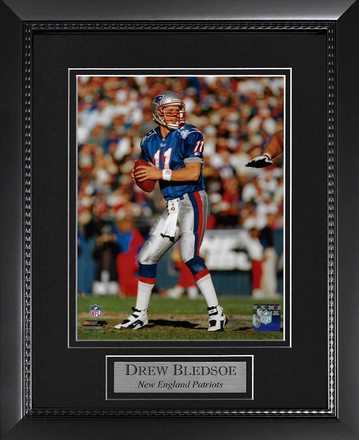 Drew Bledsoe Photo Hold Ball 11x14