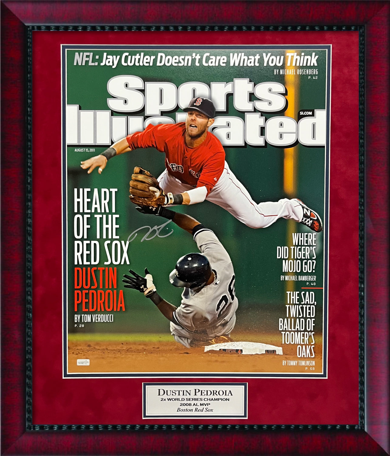 Dustin Pedroia Autograph Photo Sports Illustrated Cover 23x27 New England Picture Authentication