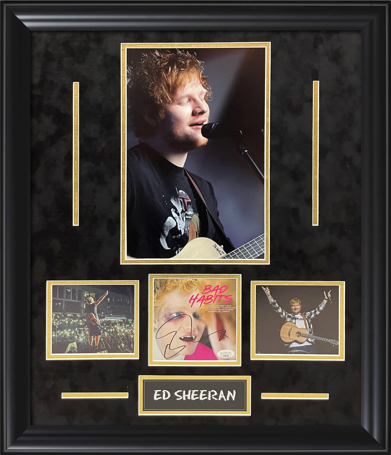 Ed Sheeran Autograph Collage 23x27 JSA Authentication