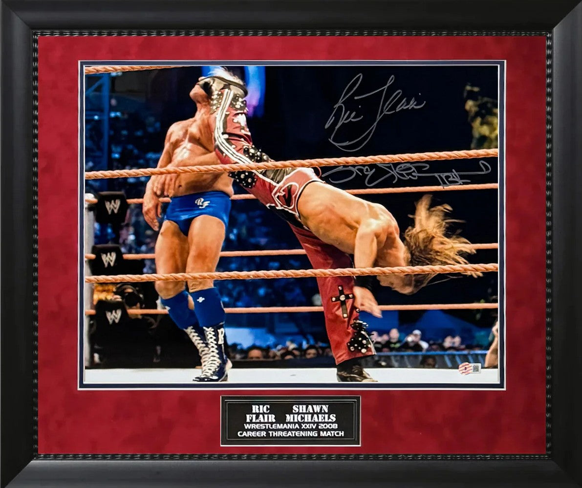 Ric Flair, Shawn Michaels Double Autograph Photo 23x27