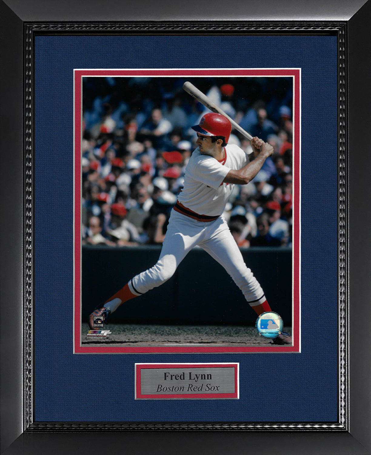Fred Lynn Photograph - Ready At Bat - Boston Red Sox - Framed 13x16
