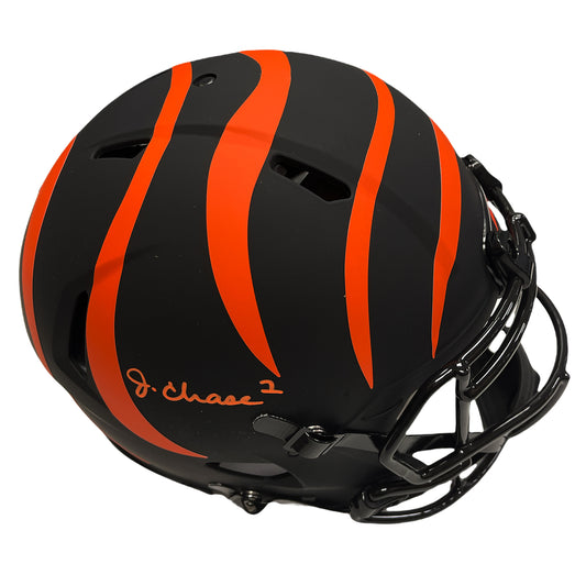 Ja'Marr Chase Autograph Bengals Helmet Authentic Speed Eclipse