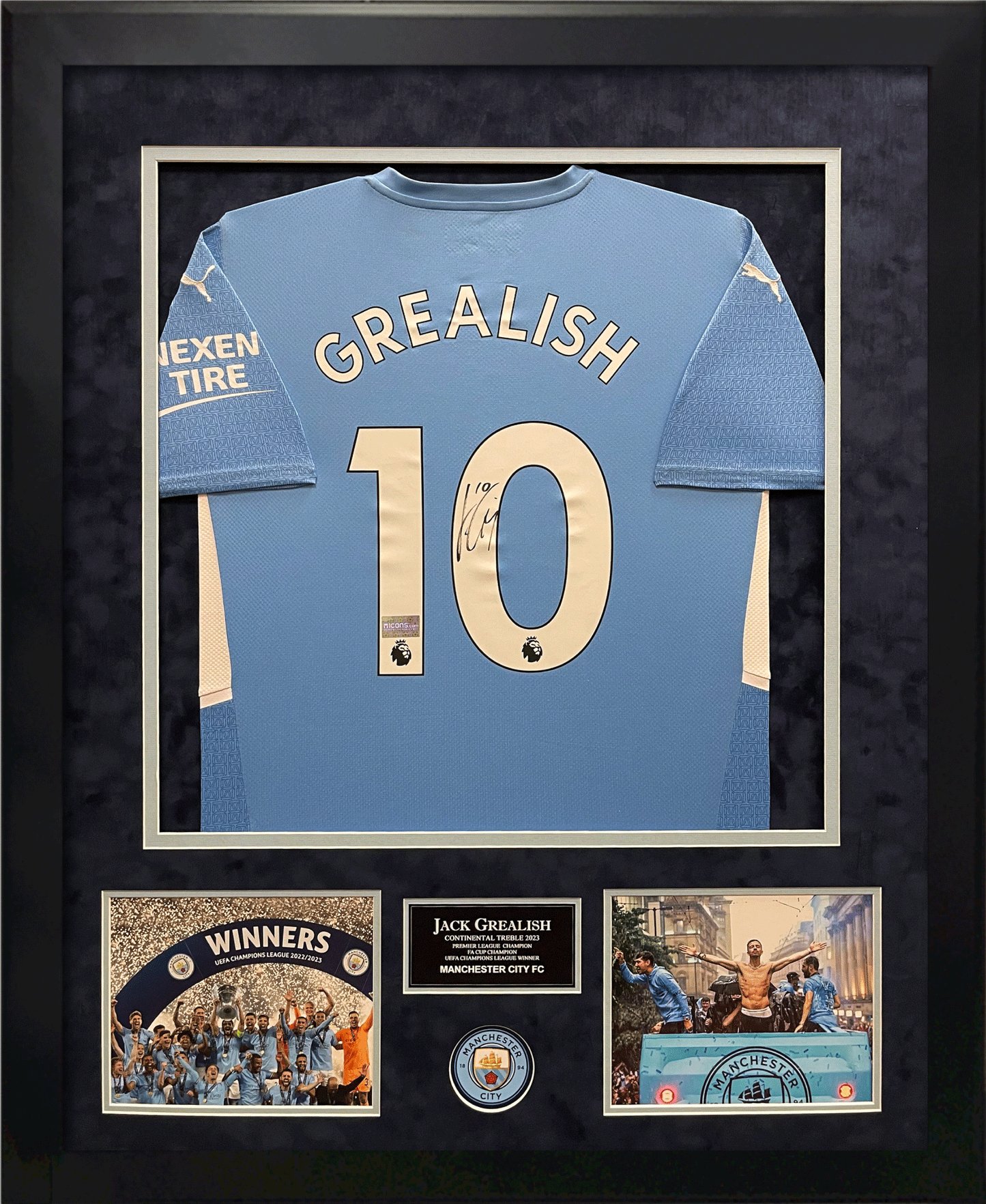 Jack Grealish Autograph Jersey Manchester City Framed 37x45