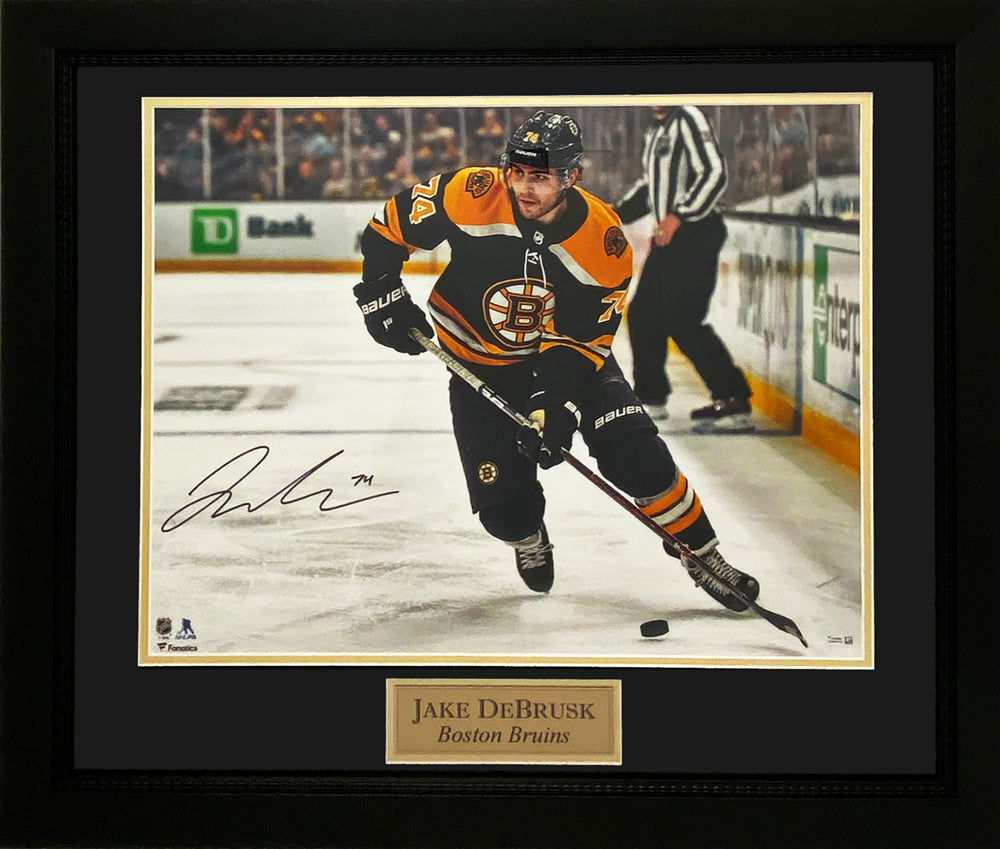 Jake DeBrusk Autograph Photo Skate 23x27