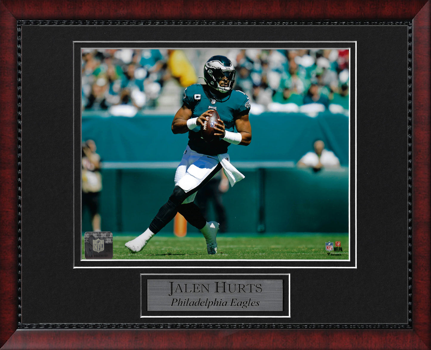 Jalen Hurts Photo Hold Ball 11x14