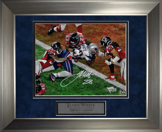 James White Autograph Photo Super Bowl LI Game Winning Touchdown 11x14