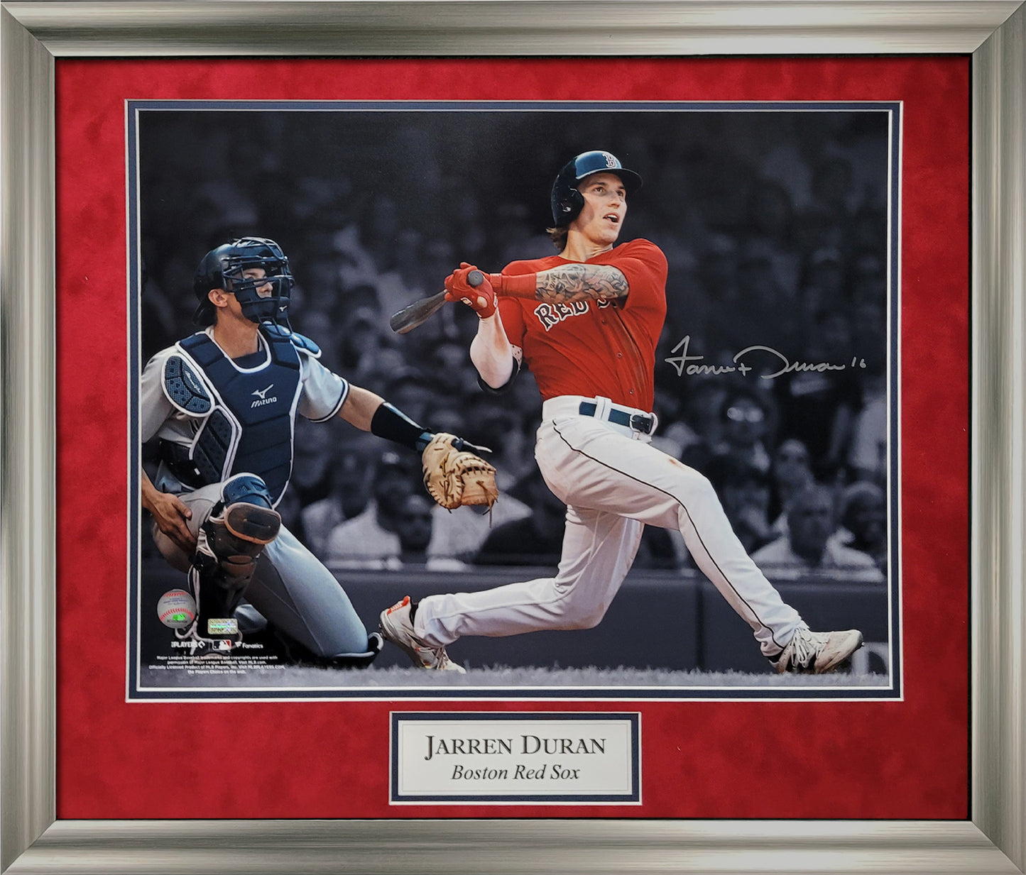 Jarren Duran Autograph Photo Swing Spotlight 23x27 New England Picture Authentication