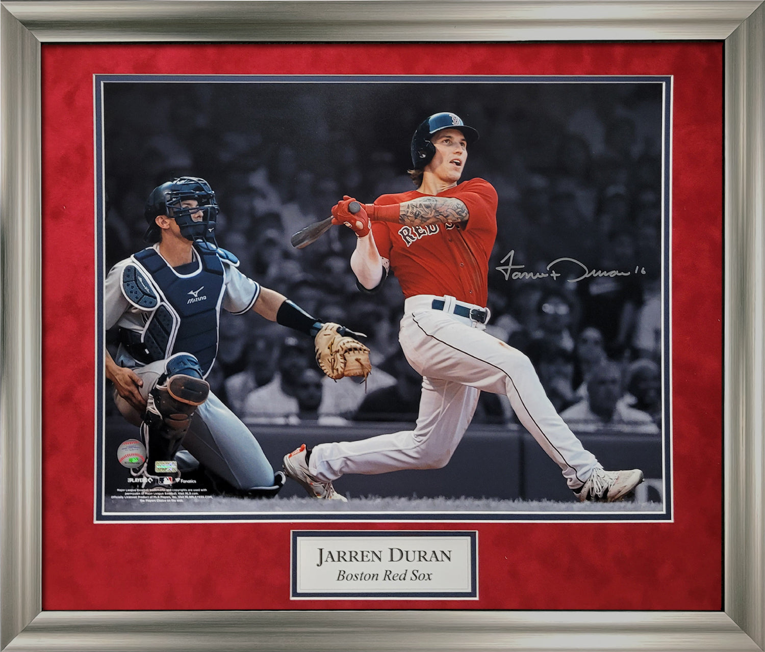 Jarren Duran Autograph Photo Swing Spotlight 23x27 New England Picture Authentication