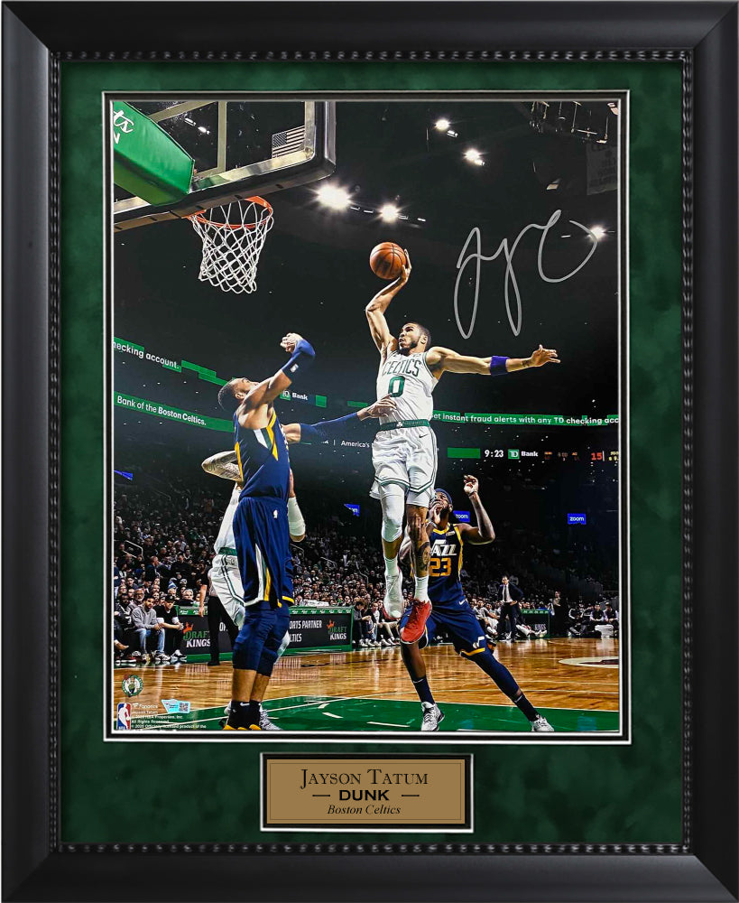Jayson Tatum Autograph Photo Dunk Vs Jazz In Air 23x27 Fanatics Authentication