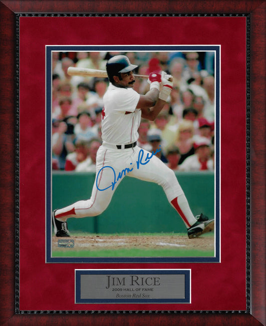 Jim Rice Autograph 8x10 Photo - Boston Red Sox - Framed 13x16 - New England Picture Authentication