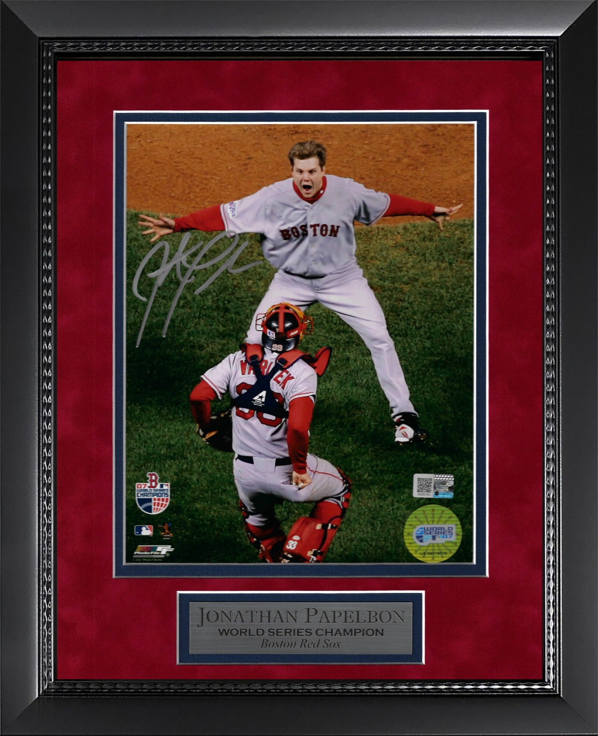 Jonathan Papelbon Autograph Photo '07 World Series Victory 11x14