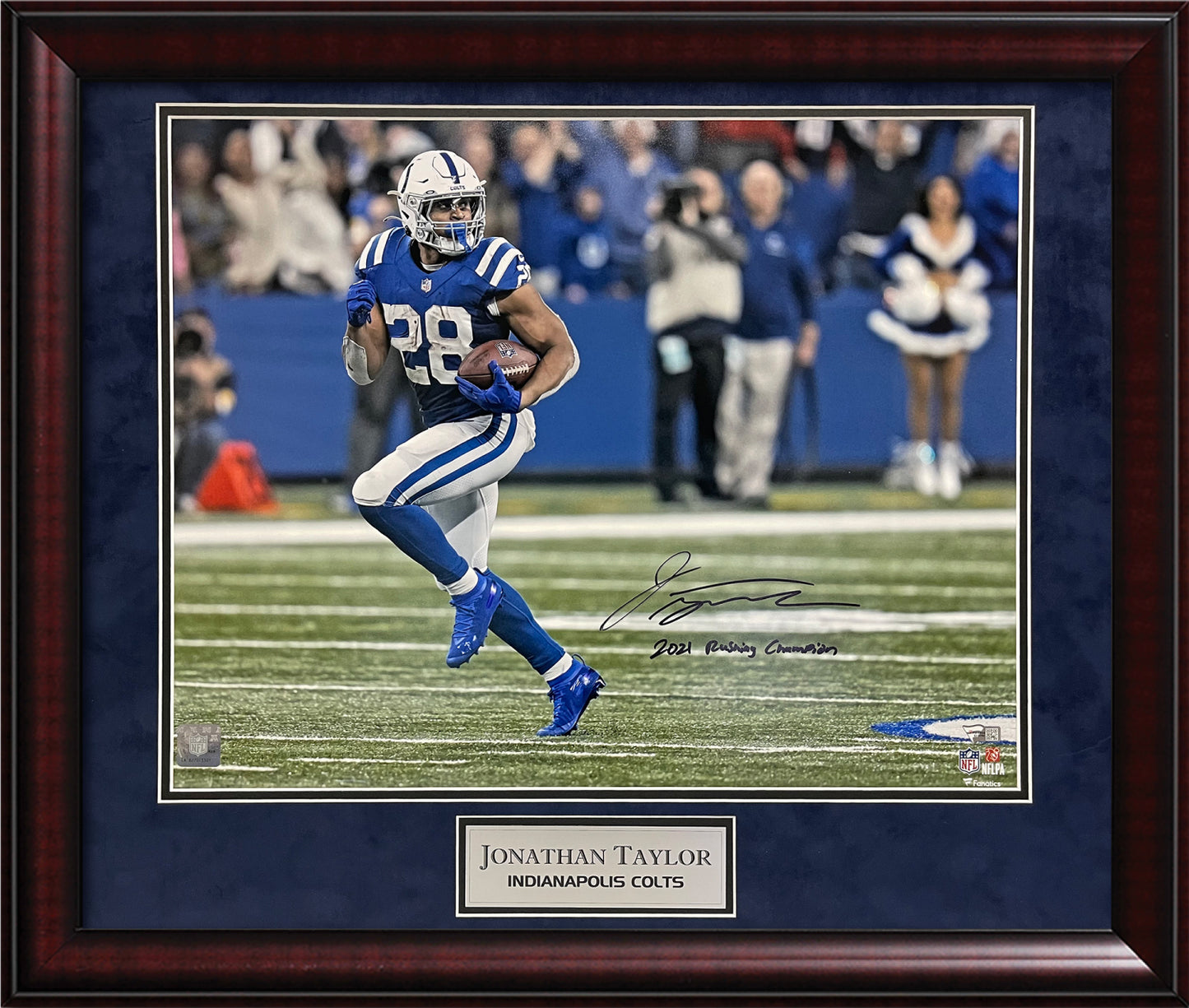 Jonathan Taylor Autograph Photo With Inscription 2021 Rushing Champion 23x27 Fanatics Authentication