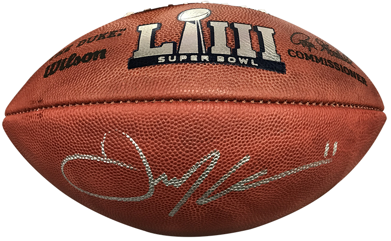 Julian Edelman Autograph Football Duke Super Bowl LIII
