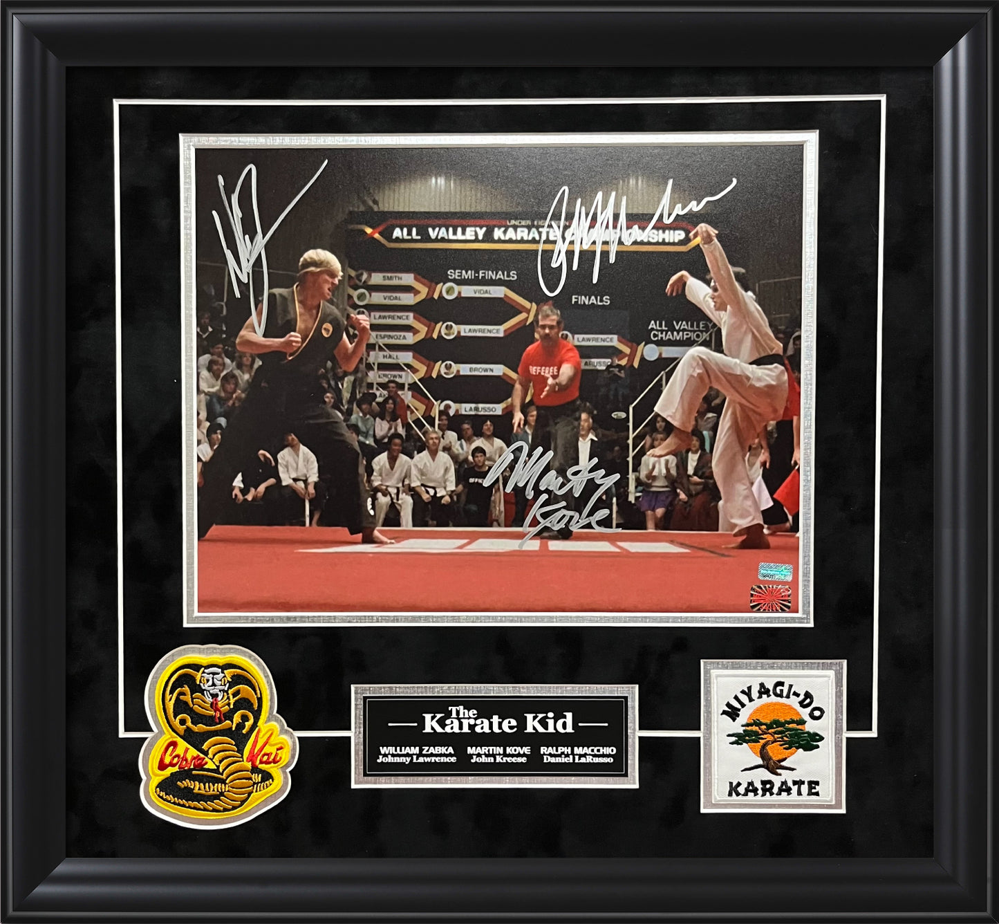William Zabka Martin Kove Ralph Macchio Triple Autograph Photo The Karate Kid 18x20