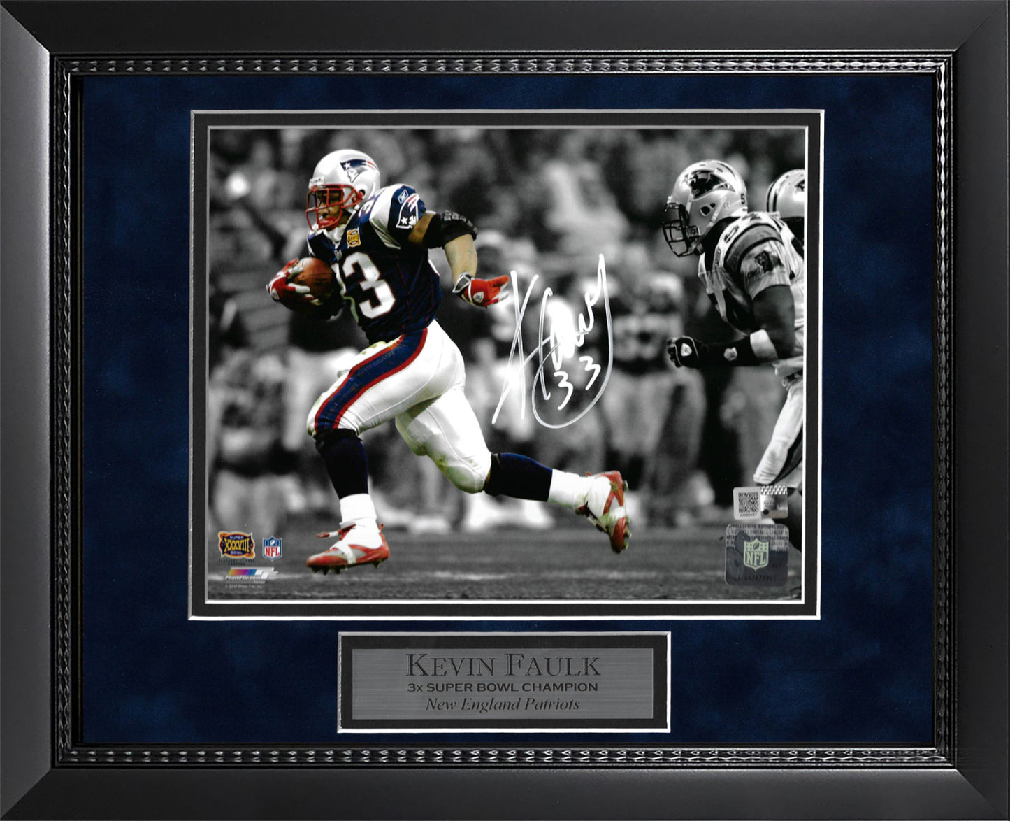 Kevin Faulk Autograph Photo Spotlight 11x14