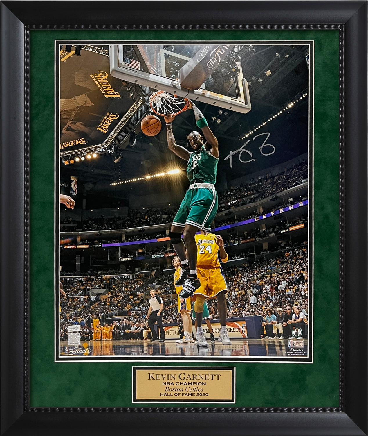 Kevin Garnett Autograph Photo Slam Dunk Hang 23x27 JSA Authentication