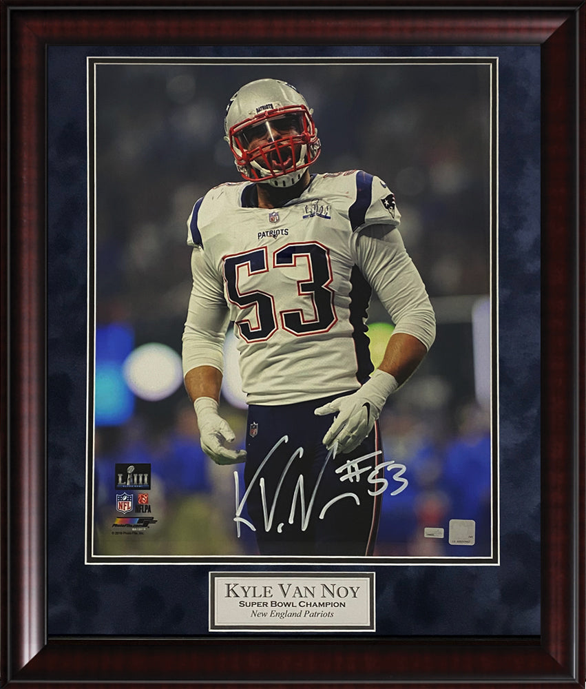 Kyle Van Noy Autograph Photo Scream SB53 23x27 New England Picture Authentication