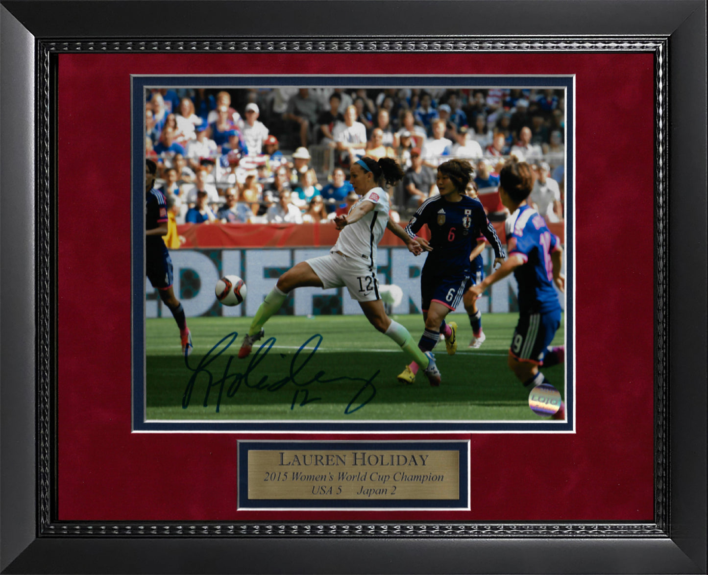 Lauren Holiday Autograph Photo Kick Vs Japan USA 2015 Women's World Cup 11x14