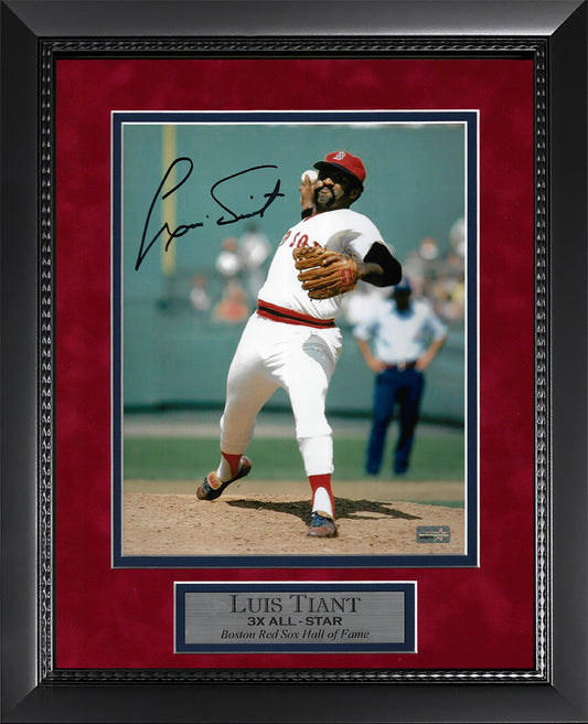 Luis Tiant Autograph Photo Pitch 11x14