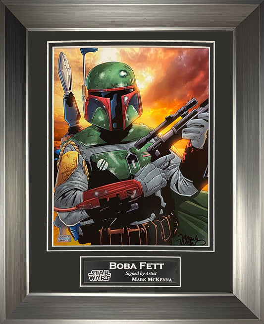 Mark McKenna Autograph Artist Print Boba Fett Clouds 11x14 New England Picture Authentication