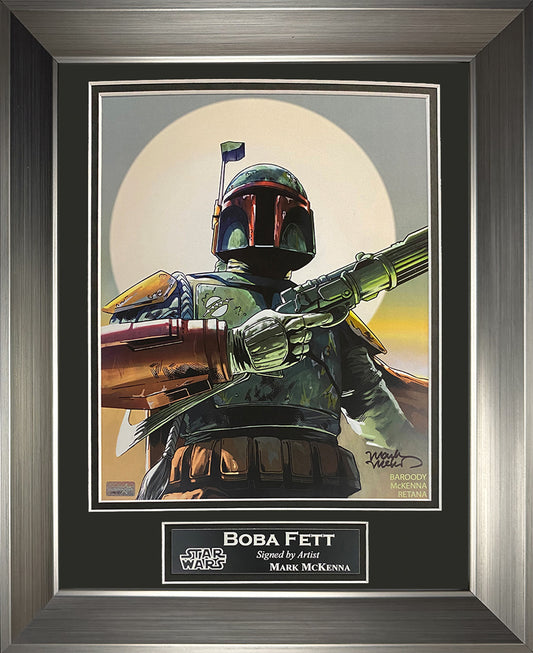 Mark McKenna Autograph Artist Print Boba Fett Sun 11x14 New England Picture Authentication