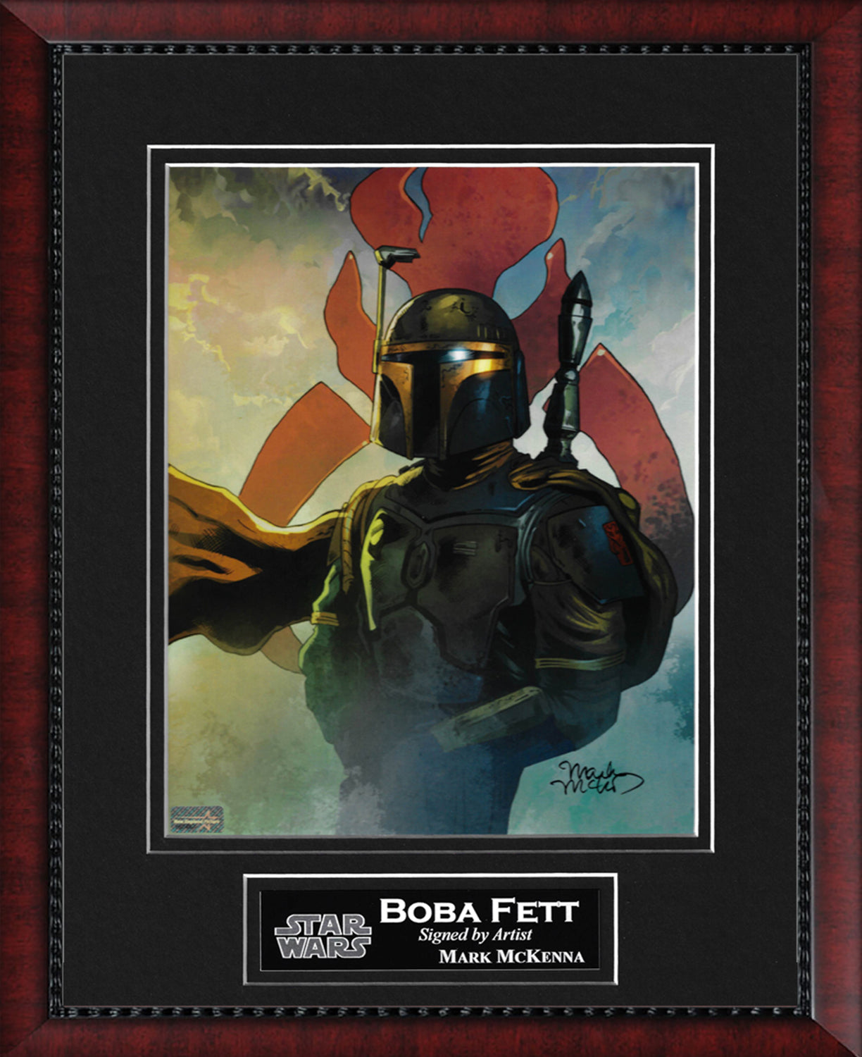 Mark McKenna Autograph Artist Print Boba Fett Red Symbol 11x14